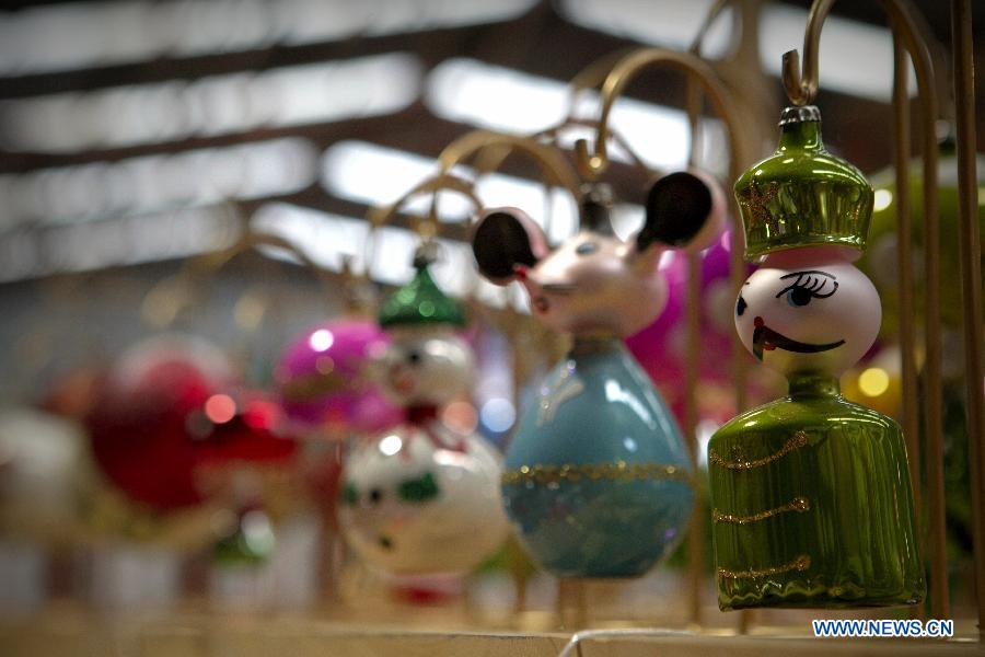 Image taken on Dec. 6, 2014 shows spheres exhibited in Tlalpujahua of Michoacan State, Mexico. The Magic Town of Tlalpujahua is renowned for its Christmas spheres created by its artisans.