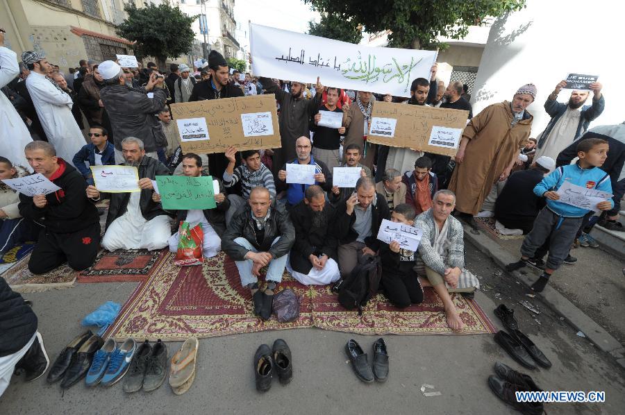 ALGERIA-ALGIERS-CHARLIE HEBDO-PROTEST