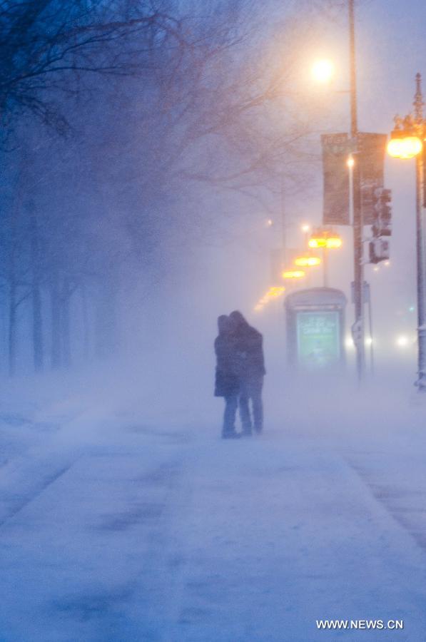 A blizzard hit Chicago on Sunday morning and caused more than 1,000 flights cancelled. 