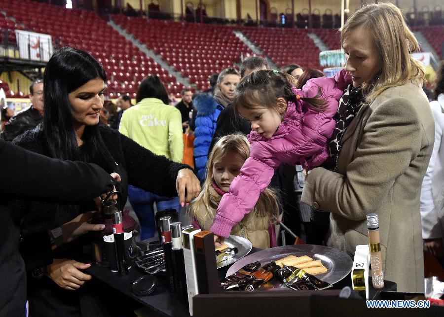 Lisbon's chocolate fair kicked off Thursday at Campo Pequeno Square in Portuguese capital Lisbon, with dozens of local and international brands displaying tasty and unique cocoa products.