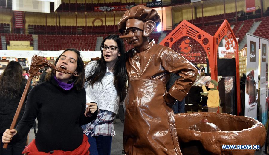 Lisbon's chocolate fair kicked off Thursday at Campo Pequeno Square in Portuguese capital Lisbon, with dozens of local and international brands displaying tasty and unique cocoa products.