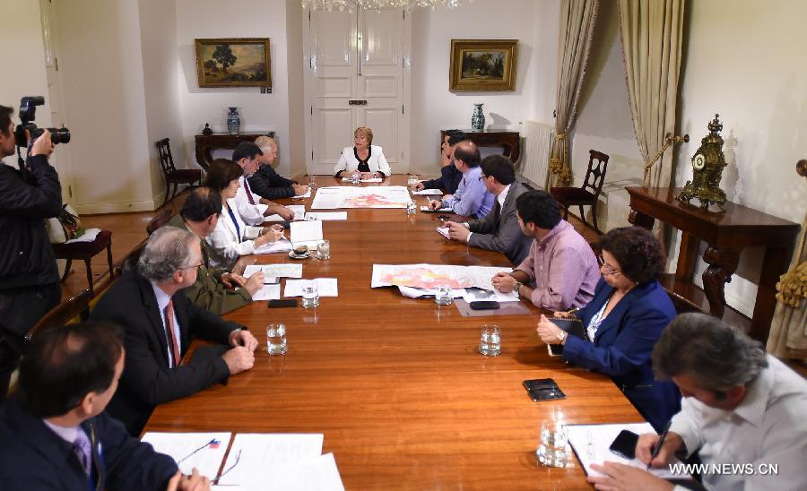 CHILE-SANTIAGO-BACHELET-VOLCANO-MEETING