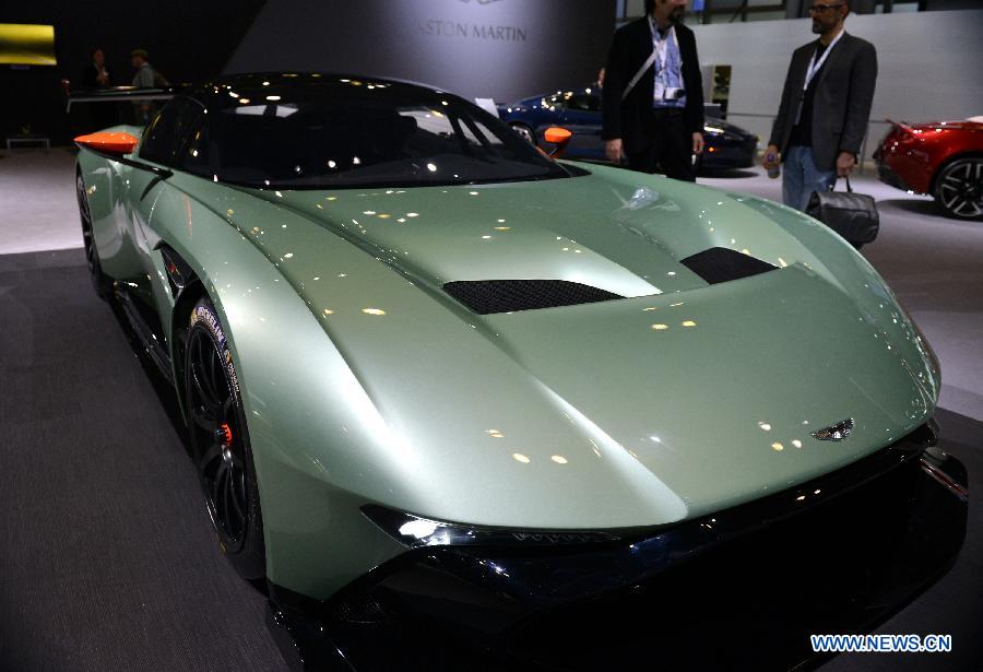 An Aston Martin Vulcan is displayed at the New York International Auto Show in New York, the United States, April 2, 2015. 