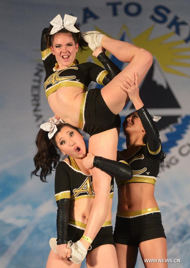 Cheerleading teams compete in 2015 Sea to Sky International Cheerleading Championship in Vancouver, Canada, on April 18, 2015.