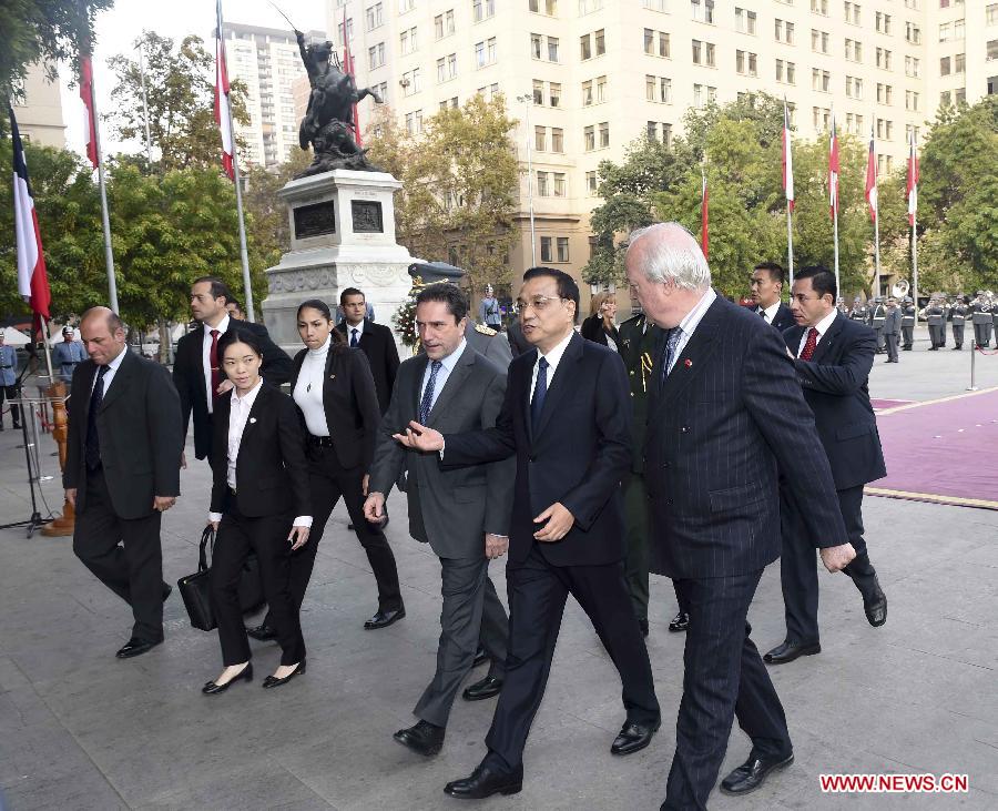 CHILE-CHINA-LI KEQIANG-VISIT-WREATH-LAYING CEREMONY