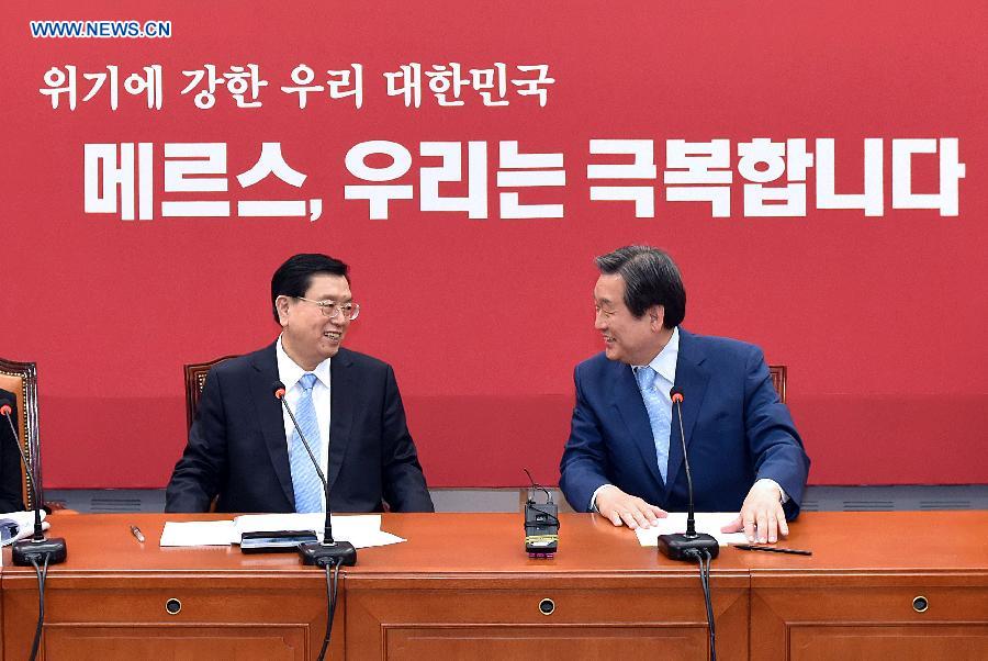 SOUTH KOREA-CHINA-ZHANG DEJIANG-MEETING