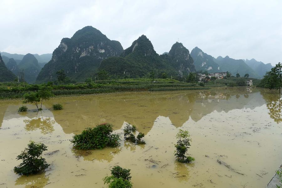 Heavy rain has battered Guangxi since Thursday, leaving three dead and five others missing.