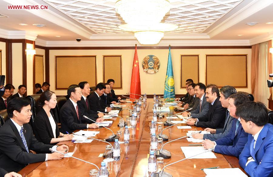 KAZAKHSTAN-CHINA-ZHANG GAOLI-MASIMOV-MEETING 