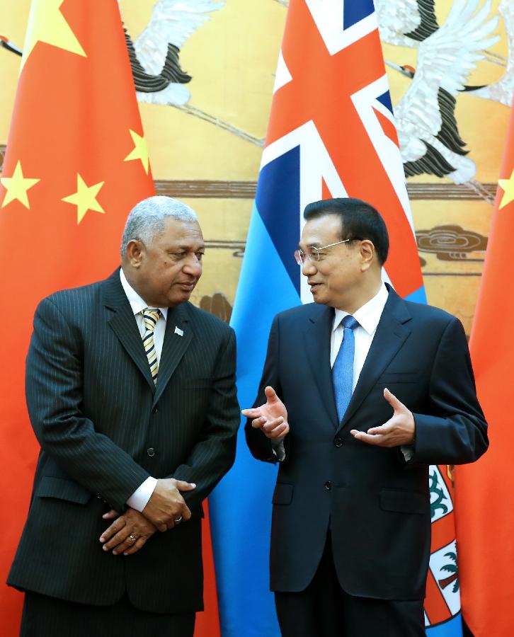 CHINA-FIJI-LI KEQIANG-BAINIMARAMA-MEET (CN)