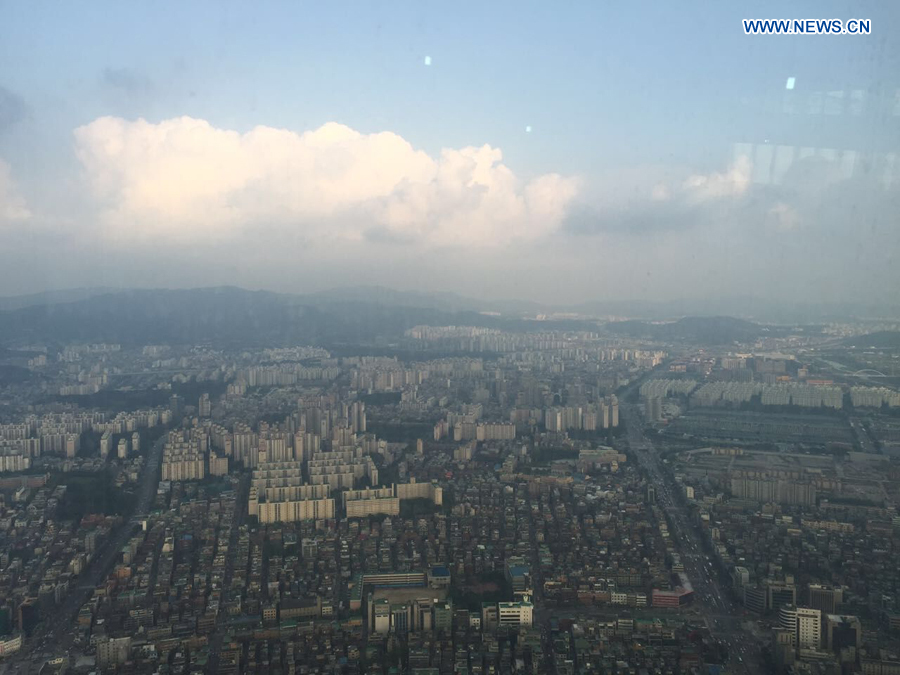 The highest building in Korea Lotte World Tower is under construction. Once completed, it will rank as the sixth highest tower worldwide.