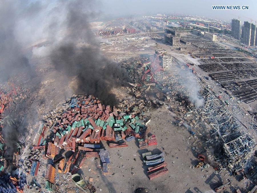 CHINA-TIANJIN-EXPLOSION-AERIAL VIEW (CN)