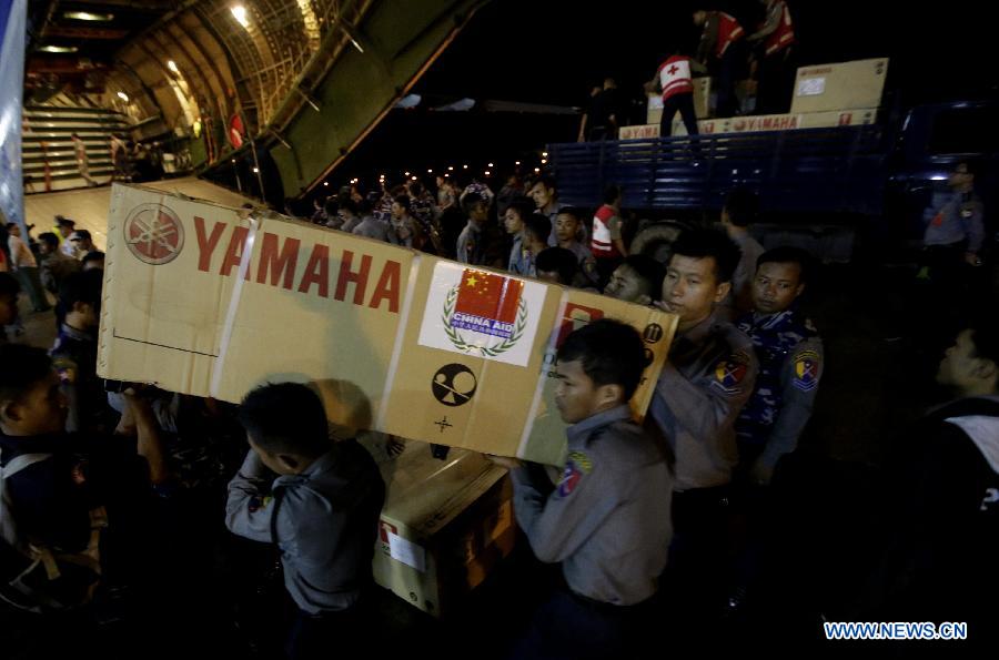 MYANMAR-YANGON-CHINA-RELIFE AID-ARRIVAL