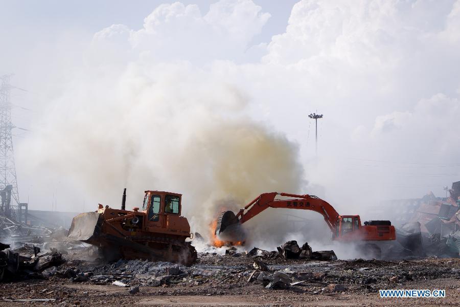 The death toll from a warehouse blast in Tianjin has risen to 123, including 70 firefighters and seven policemen, authorities said at a press conference on Sunday.