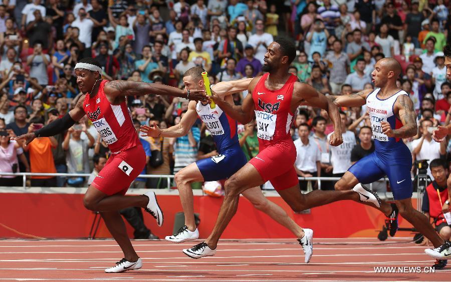 (SP)CHINA-BEIJING-IAAF WORLD CHAMPIONSHIPS-MEN'S 4X100M RELAY HEATS (CN)