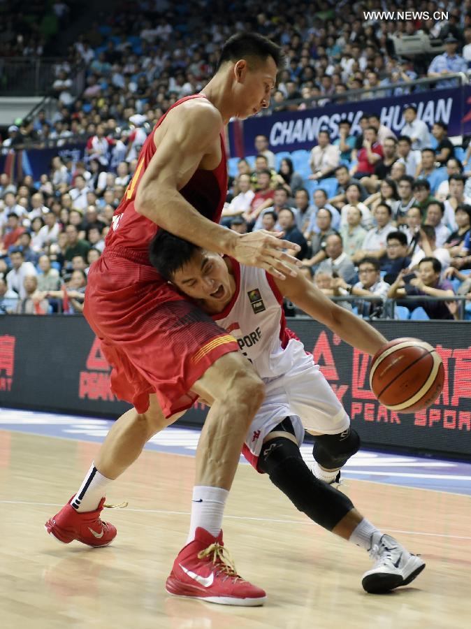 (SP)CHINA-CHANGSHA-FIBA-2015 ASIA CHAMPIONSHIP-GROUP C-CHINA VS SINGAPORE