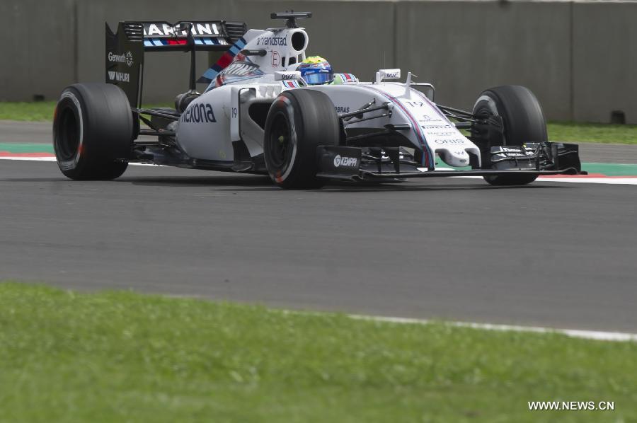 Brazilian driver Felipe Massa of Williams team, takes part during the first practice session for the Formula One (F1) Mexican Grand Prix, at the Hermanos Rodriguez racetrack in Mexico City, capital of Mexico, Oct. 30, 2015. 