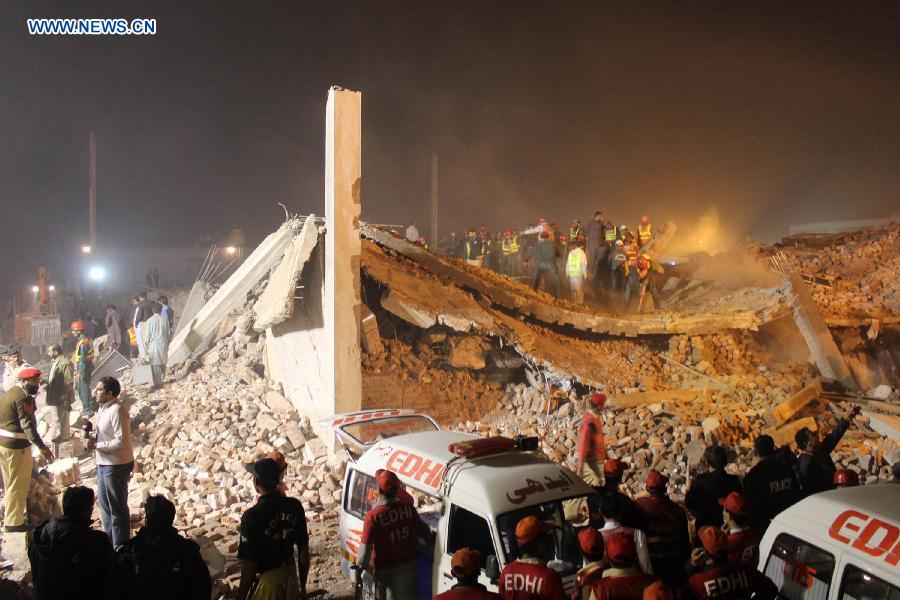 PAKISTAN-LAHORE-FACTORY-COLLAPSED-DEATH TOLL