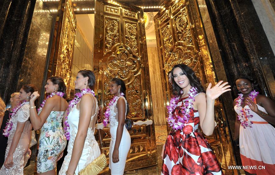 Contestants arrive for the 65th Miss World Competition in Sanya, south China's Hainan Province, Nov. 23, 2015. 