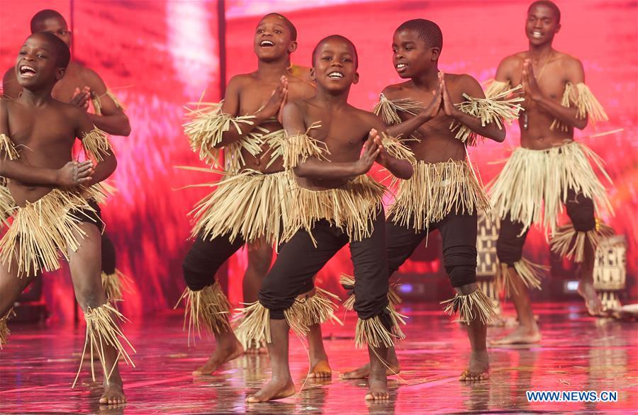 Children from Malawi perform during a concert at the Children's Art Theater in Shanghai, east China, Dec. 4, 2015. 