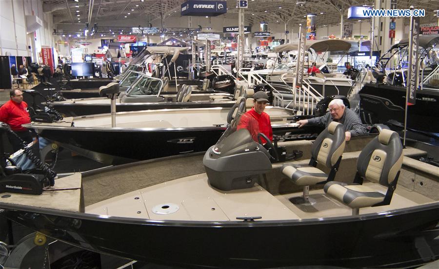 People visit the 2016 Toronto International Boat Show at Exhibition Place in Toronto, Canada, Jan. 8, 2016.