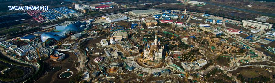Photo taken on Dec. 12, 2015 shows a general view of Shanghai Disney Resort in east China's Shanghai. 