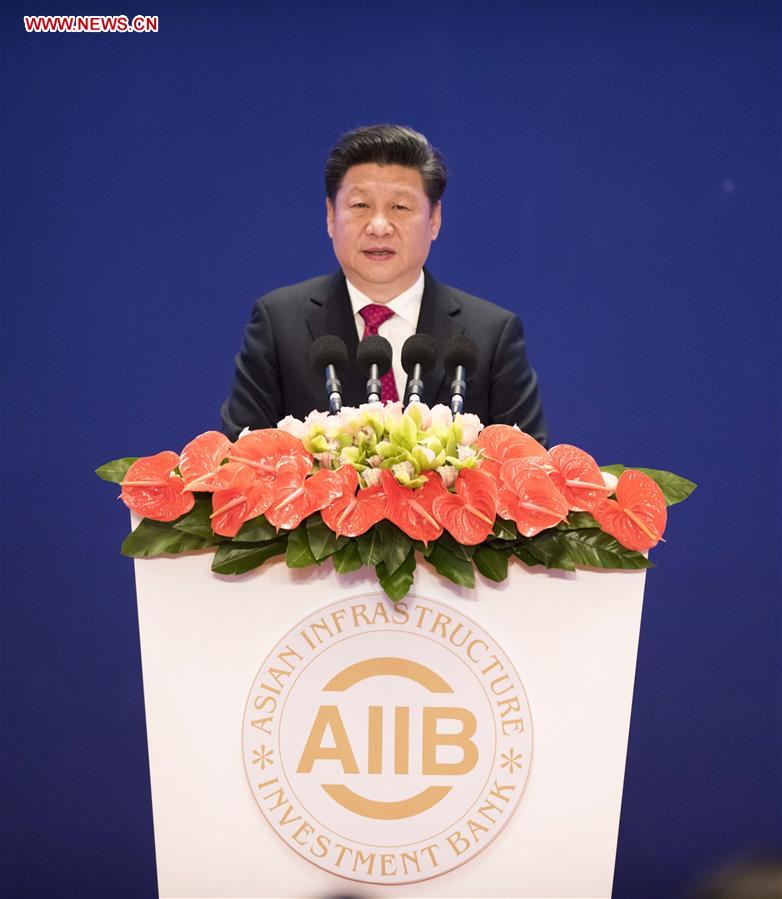 (FOCUS)CHINA-BEIJING-XI JINPING-AIIB-OPENING CEREMONY(CN)