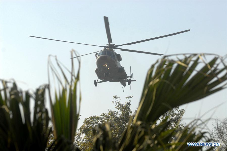 Soldiers patrol outside the Bacha Khan university following a militant attack in northwest Pakistan's Charsadda, Jan. 20, 2016.