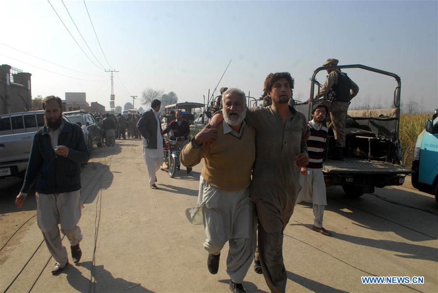 Soldiers patrol outside the Bacha Khan university following a militant attack in northwest Pakistan's Charsadda, Jan. 20, 2016.