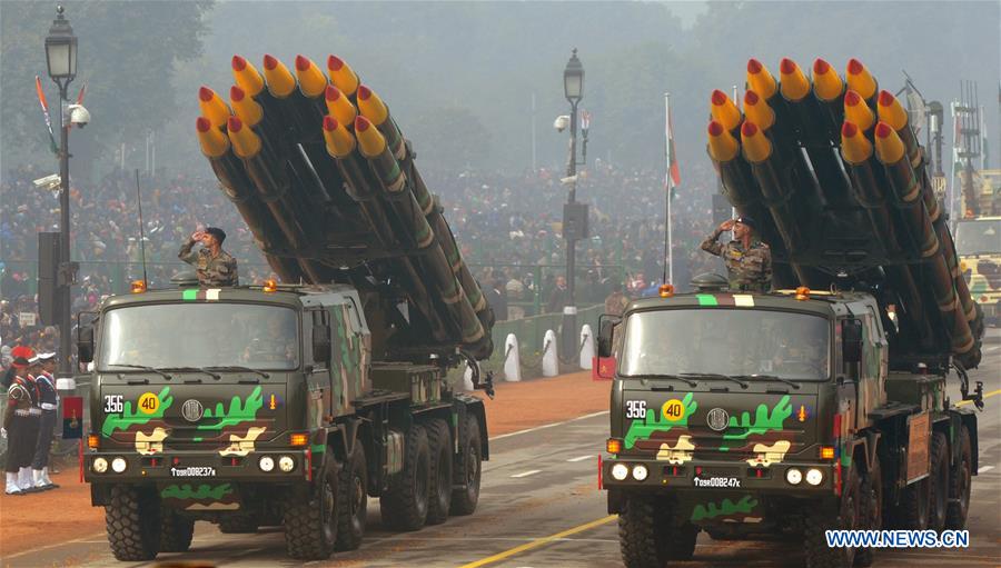 Tanks of Indian Army move during the 67th Republic Day Parade in New Delhi, India, Jan. 26, 2016.