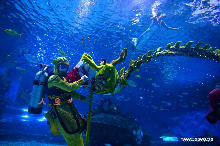 #CHINA-TIANJIN-UNDERWATER DRAGON DANCE (CN)