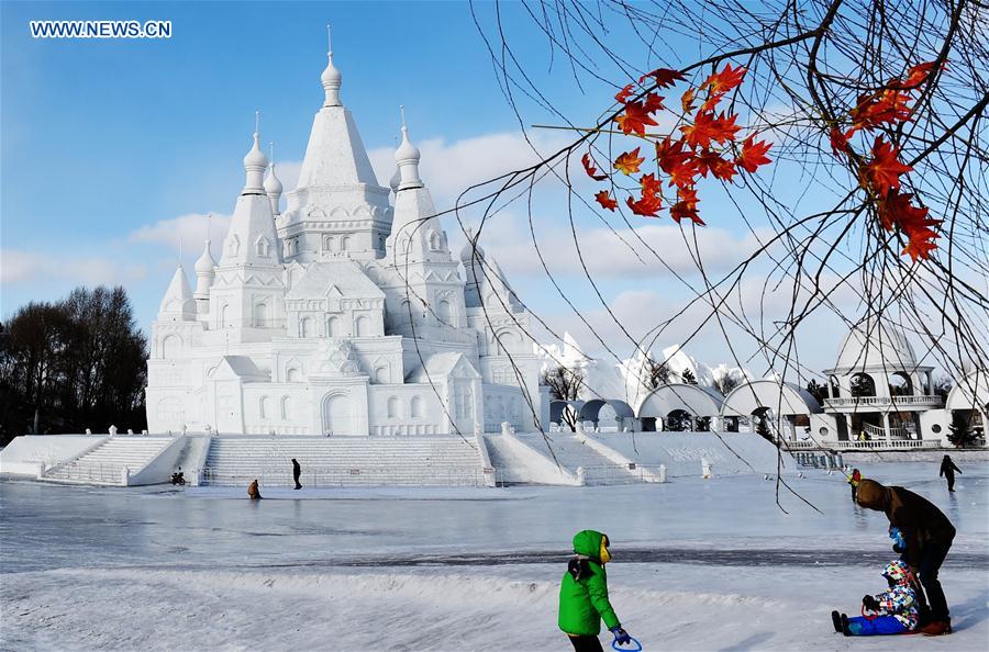 CHINA-HARBIN-WORLD'S HIGHEST SNOW SCULPTURE (CN)