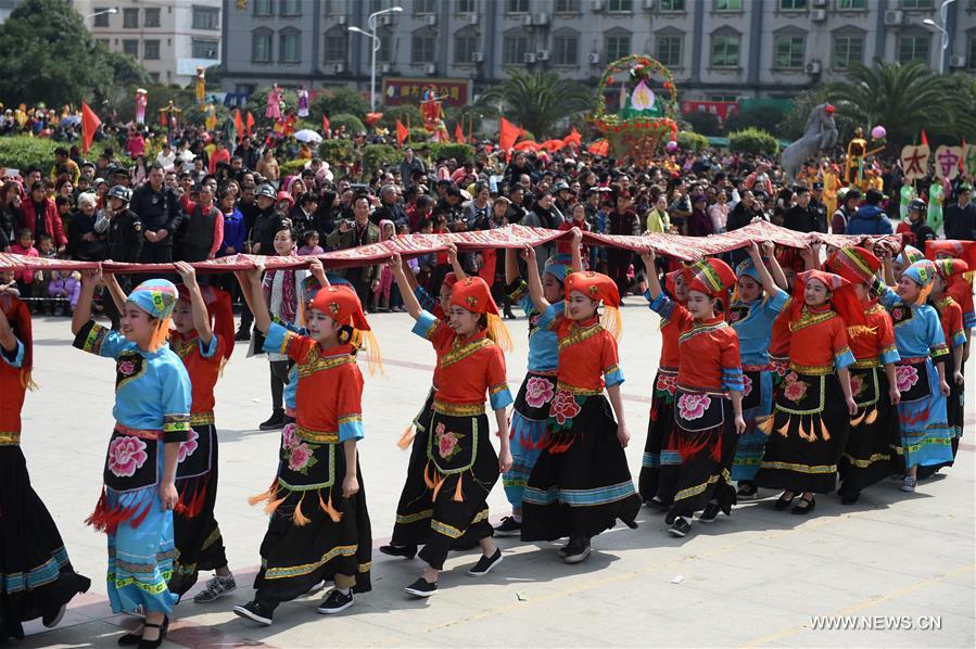 An intangible cultural heritage show was held here on Wednesday to celebrate the lunar new year.