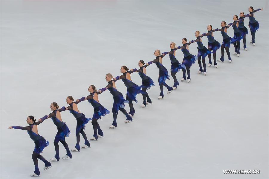 (SP)HUNGARY-BUDAPEST-SYNCHRONIZED SKATING-WORLD CHAMPIONSHIP