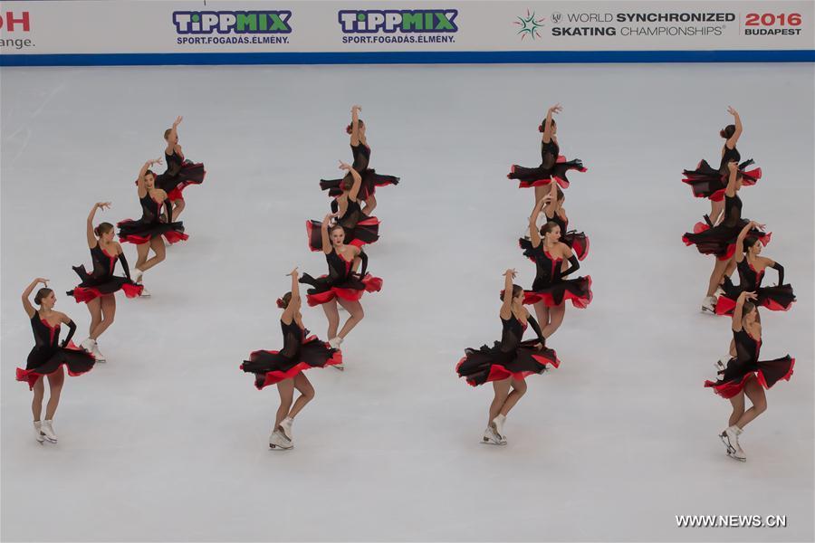 (SP)HUNGARY-BUDAPEST-SYNCHRONIZED SKATING-WORLD CHAMPIONSHIP