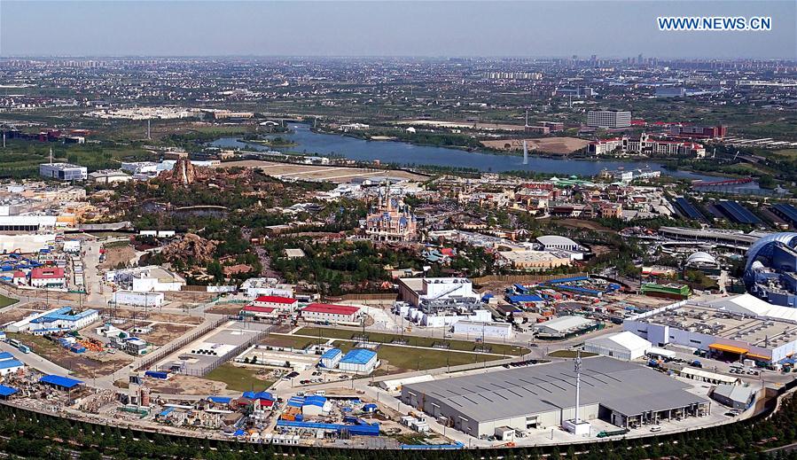 The aerial photo taken on May 17, 2016 shows the Shanghai Disneyland in Shanghai, east China.