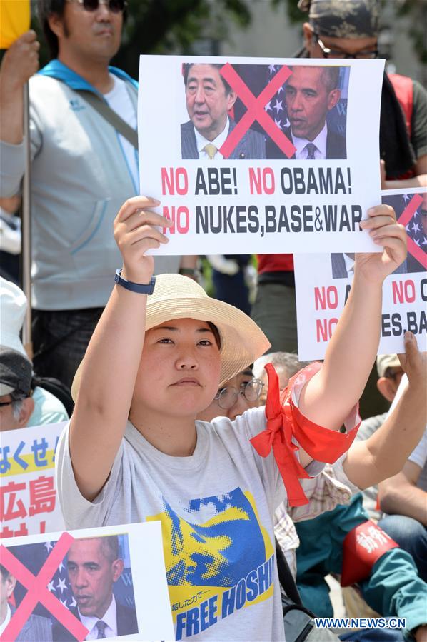 JAPAN-HIROSHIMA-PROTEST-OBAMA-VISIT