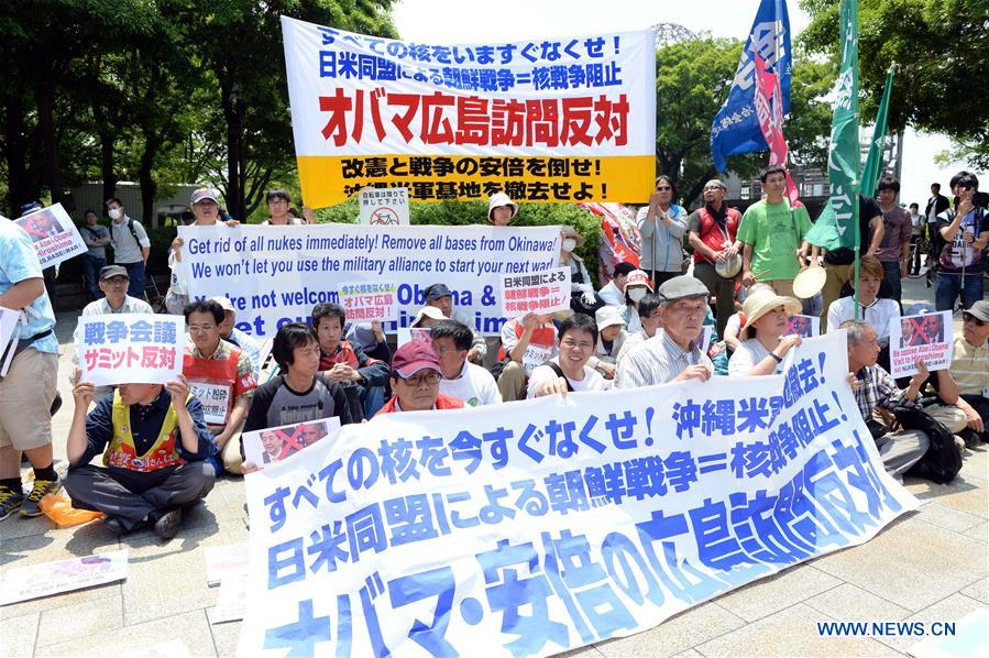 JAPAN-HIROSHIMA-PROTEST-OBAMA-VISIT