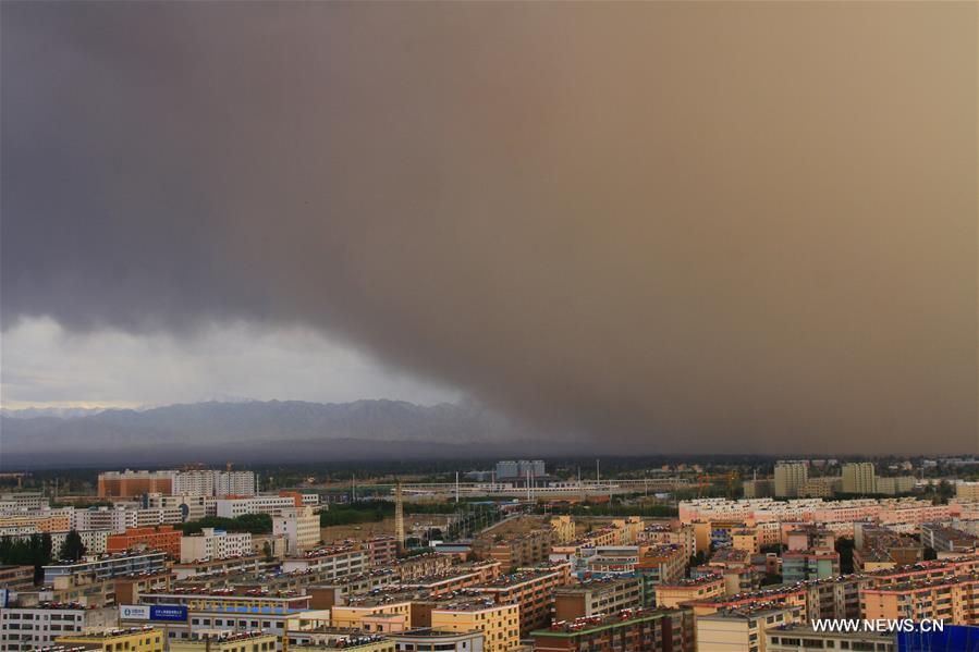 A sandstorm hit the city on Friday afternoon.