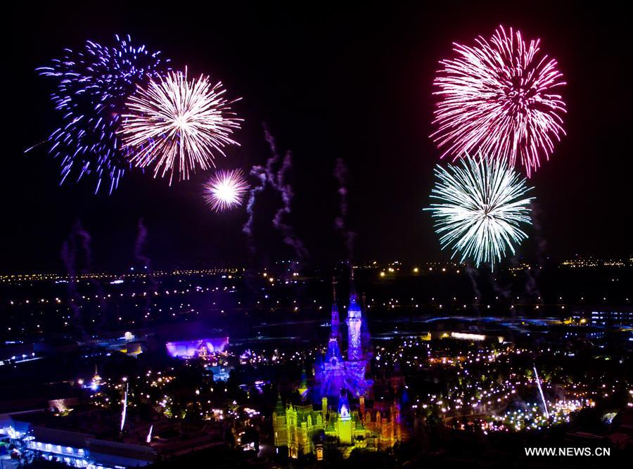 #CHINA-SHANGHAI-DISNEYLAND-FIREWORK SHOW(CN)