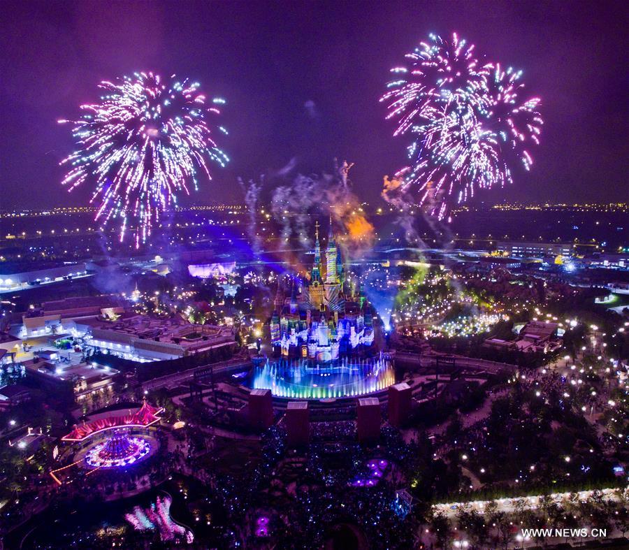 #CHINA-SHANGHAI-DISNEYLAND-FIREWORK SHOW(CN)