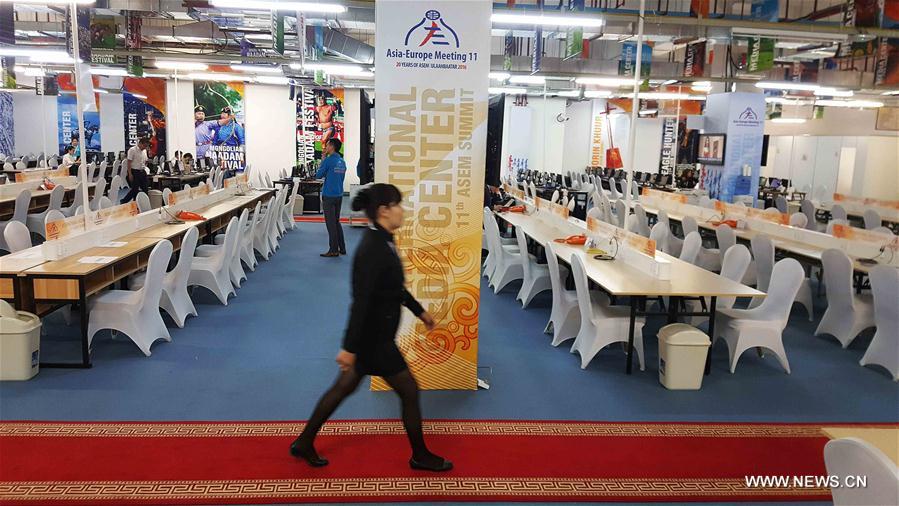 MONGOLIA-ULAN BATOR-11TH ASEM SUMMIT-MEDIA CENTER 