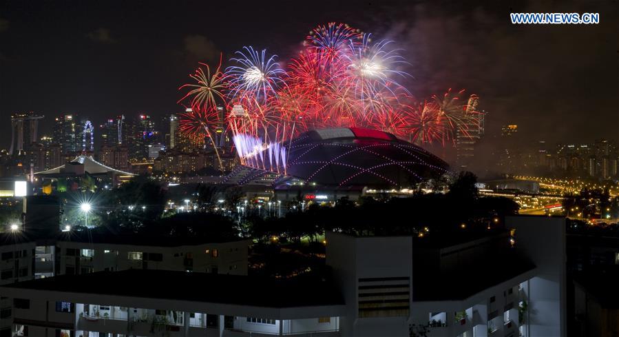 SINGAPORE-NATIONAL DAY PARADE-FIREWORK-PREVIEW