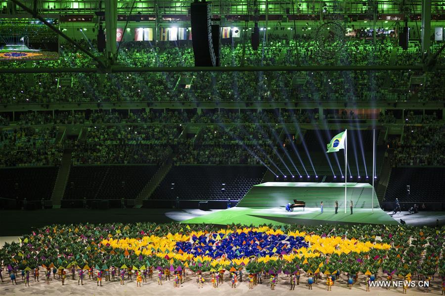 Photo taken on Sept. 7, 2016 shows the opening ceremony of the 2016 Rio Paralympic Games at the Maracana Stadium in Rio de Janeiro, Brazil. (Xinhua/Xiao Yijiu) 