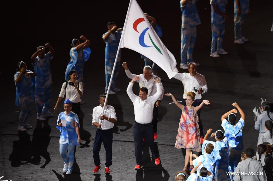 Photo taken on Sept. 7, 2016 shows the opening ceremony of the 2016 Rio Paralympic Games at the Maracana Stadium in Rio de Janeiro, Brazil. (Xinhua/Xiao Yijiu) 