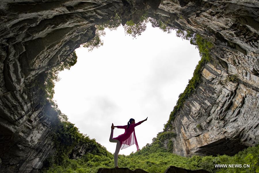 #CHINA-HUNAN-SINKHOLE-YOGA (CN)