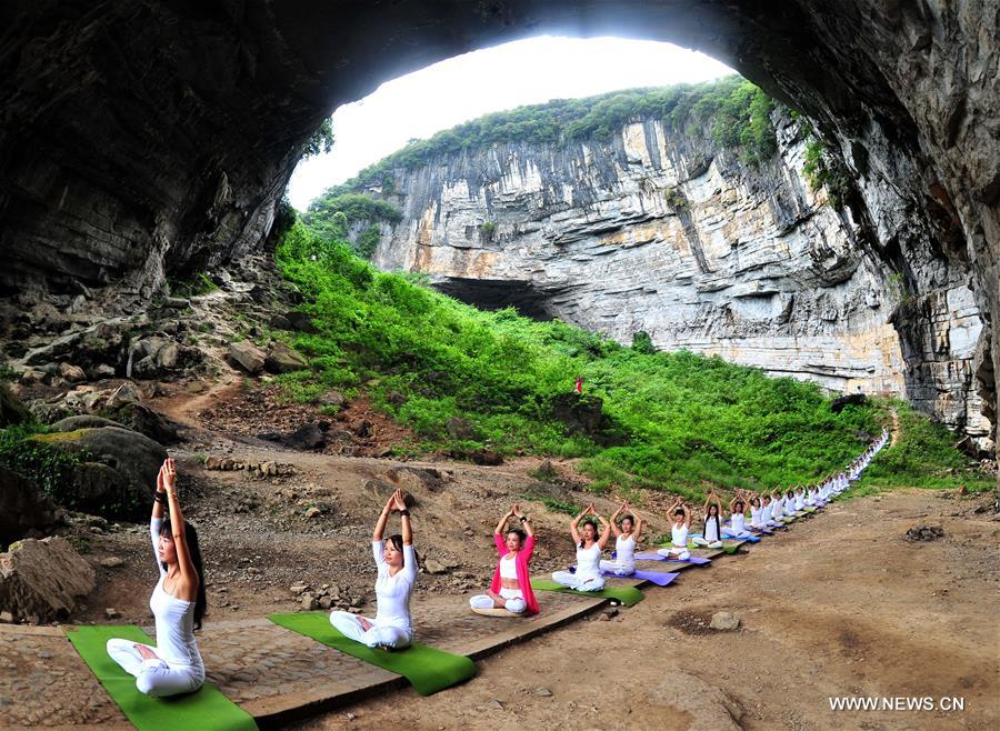 #CHINA-HUNAN-SINKHOLE-YOGA (CN)