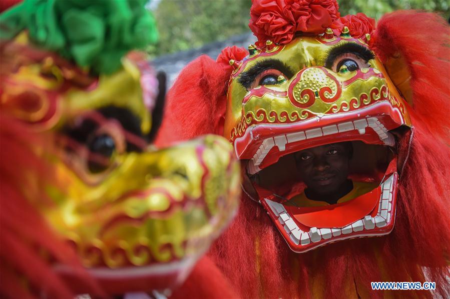 CHINA-DALIAN-AFRICAN TRAINEES-LION DANCE(CN)