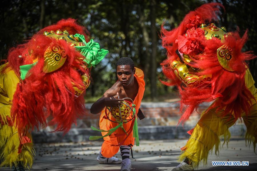 CHINA-DALIAN-AFRICAN TRAINEES-LION DANCE(CN)