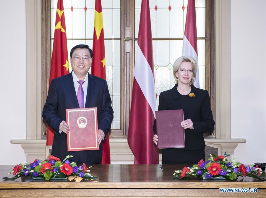 LATVIA-CHINA-ZHANG DEJIANG-VISIT (CN)