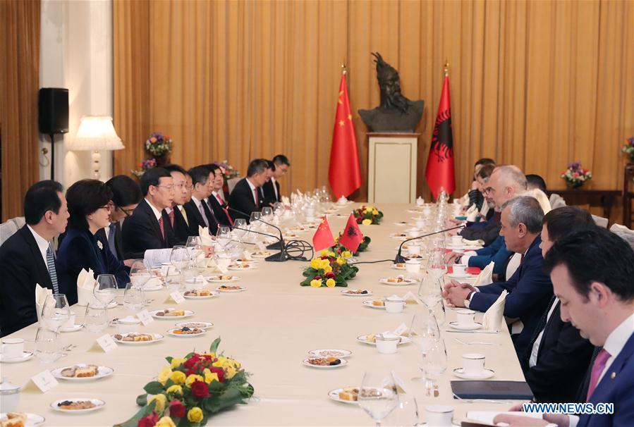 ALBANIA-CHINA-ZHANG GAOLI-RAMA-TALKS 